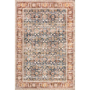 Trixie Traditional  Machine Washable Rust Doormat 3 ft. x 5 ft. Accent Rug
