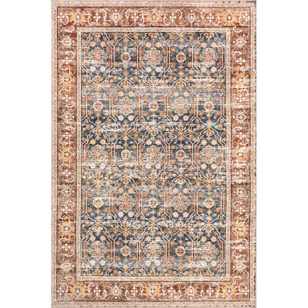 nuLOOM Trixie Machine Washable Rust 4 ft. x 6 ft.  Persian Area Rug