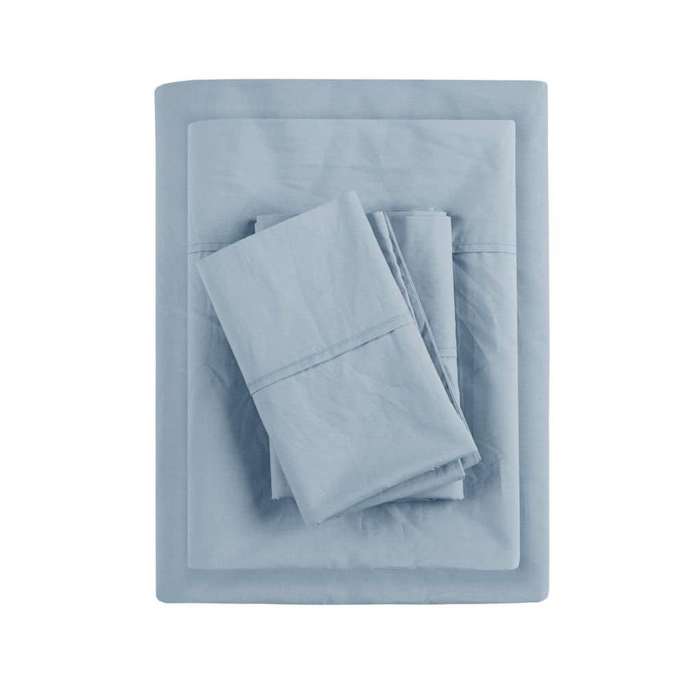 Twin White Cotton Percale Sheet Set