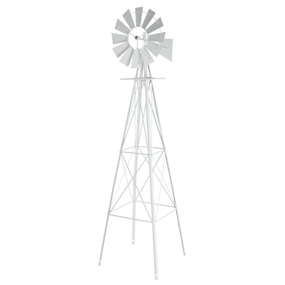 8 ft. White Ornamental Windmill Garden Metal Spiral Wind Spinner price history on PriceWatchPro