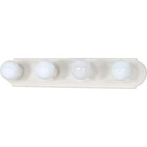 Nuvo 24 in. 4-Light Textured White Vanity Light with No Shade