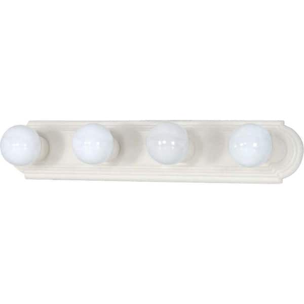 SATCO Nuvo 24 in. 4-Light Textured White Vanity Light with No Shade
