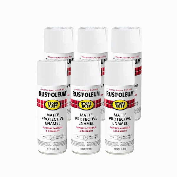 12 oz. Protective Enamel Matte White Spray Paint (Case of 6)