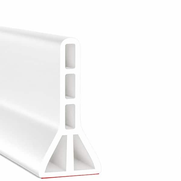 67 in. L x 3 in. H Collapsible Shower Threshold Water Dam Silicone in White-3 in. High