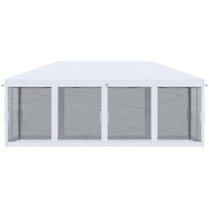 10 ft. x 20 ft.  Pop Up Canopy Tent with Netting, Heavy Duty Instant Sun Shelter Large Tents with Carry Bag Cream White