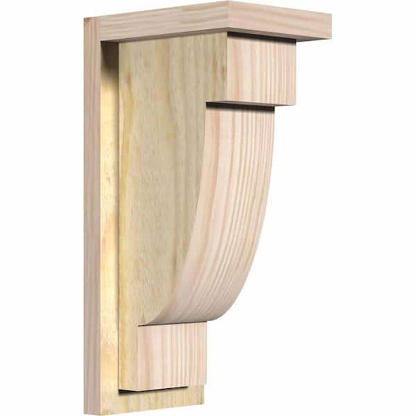 Ekena Millwork 6 in. x 8 in. x 16 in. Douglas Fir Alpine Rough Sawn Corbel with Backplate