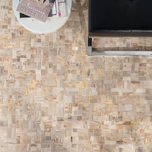 Dixiewood Antique Brown 11.41 in. x 12 in. Marble Floor and Wall Mosaic Tile (0.96 sq. ft./Each)