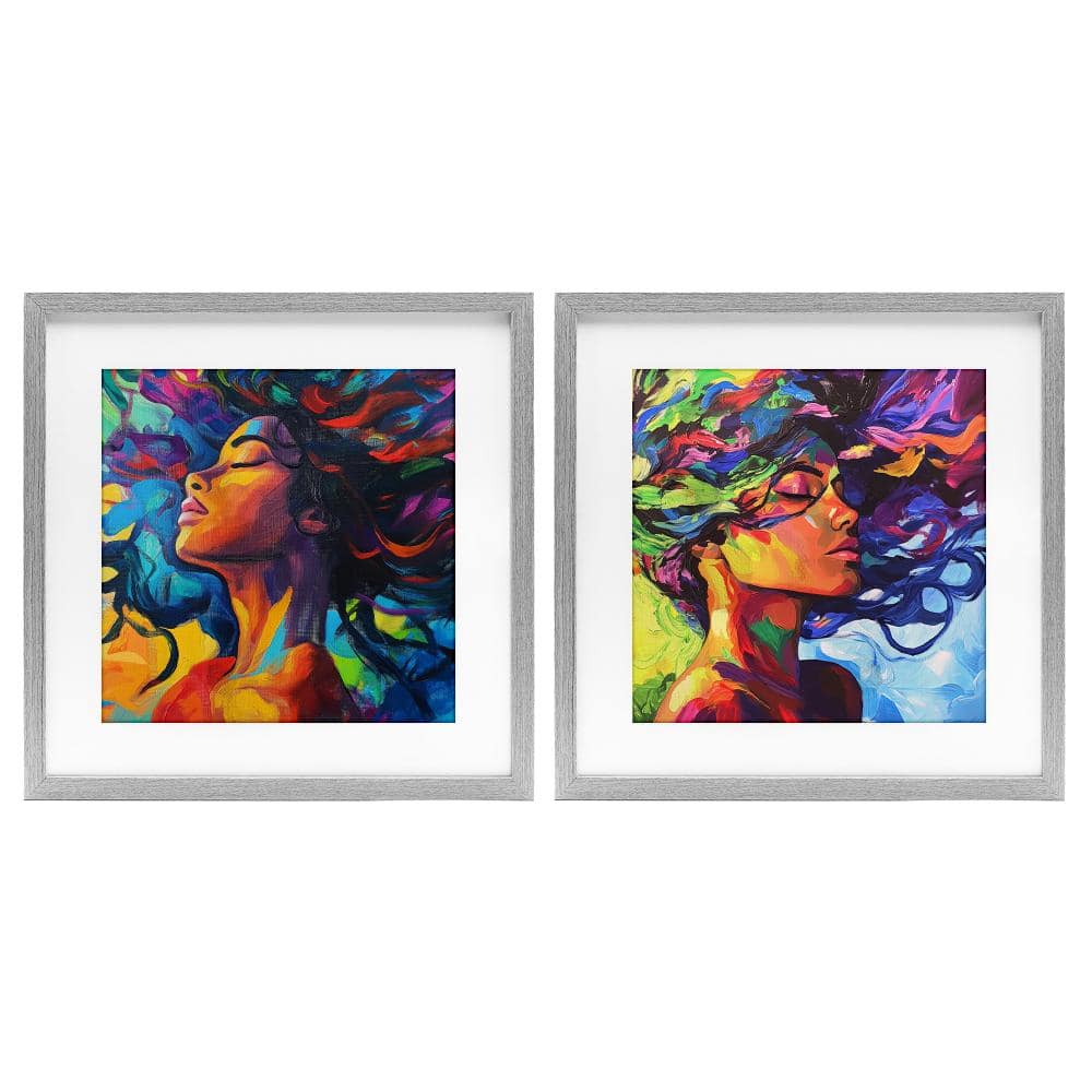 Radiant Flow Of Colors 2 Piece Gray Framed Print Under Glass Set, design by Svetlana Aleynikova price history on PriceWatchPro