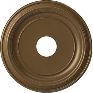 Traditional 16 in. O.D. x 3-1/2 in. I.D. x 1-3/8 in. P Thermoformed PVC Ceiling Medallion Metallic Champagne Bronze
