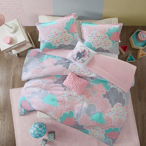 URBAN HABITAT KIDS Bliss 4-Piece Pink Twin Cotton Printed