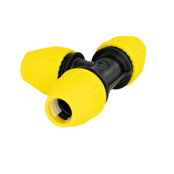 HOME-FLEX Underground Gas Pipe Tee Compression Fitting Yellow Poly 1/2 Inch IPS for sale online 