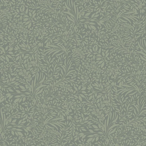 A-Street Prints Kristina Green Botanical Paper Matte Non-Pasted Wallpaper Roll
