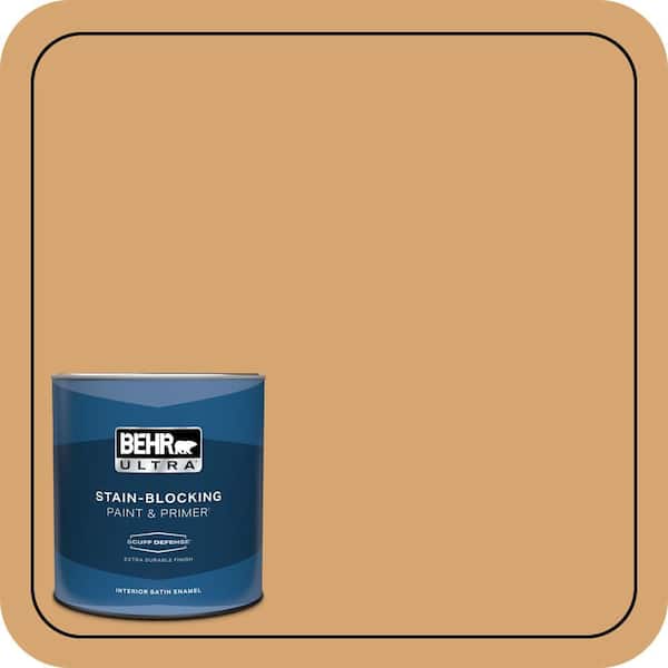 BEHR ULTRA 1 qt. #M250-4 Cake Spice Extra Durable Satin Enamel Interior Paint & Primer