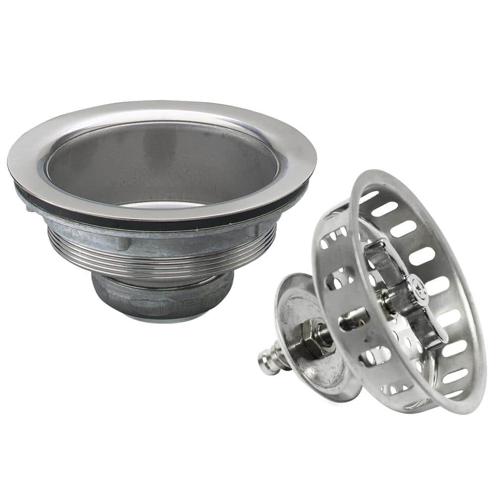 Ticor 3-1/2 Pull-Out Kitchen Sink Waste Basket Strainer Assemble w/ Lid Cover Rustproof 304 Stainless Steel