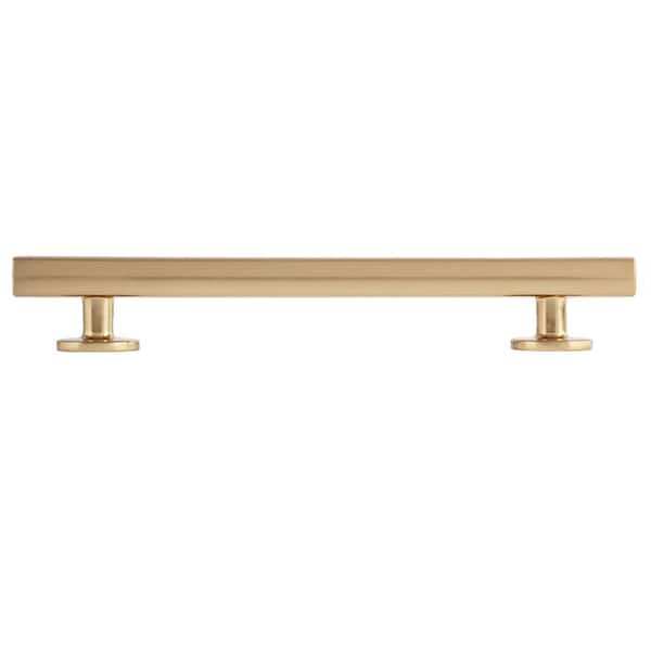 5-Pack Flynn 5-1/2 in. (140 mm) Center-to-Center Modern Satin Brass Bar Drawer Pull