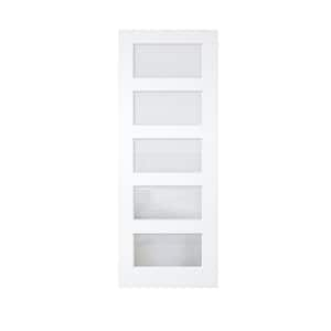 ARK DESIGN 30 in. x 80 in. Solid MDF Core 1-Lite Tempered Frosted Glass ...