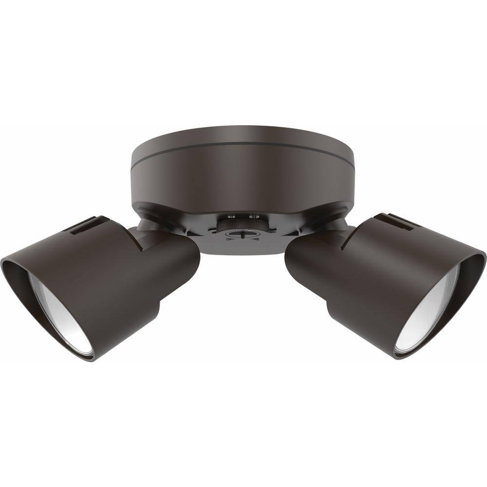 Bronze Dual Head LED Outdoor Security Flood Light