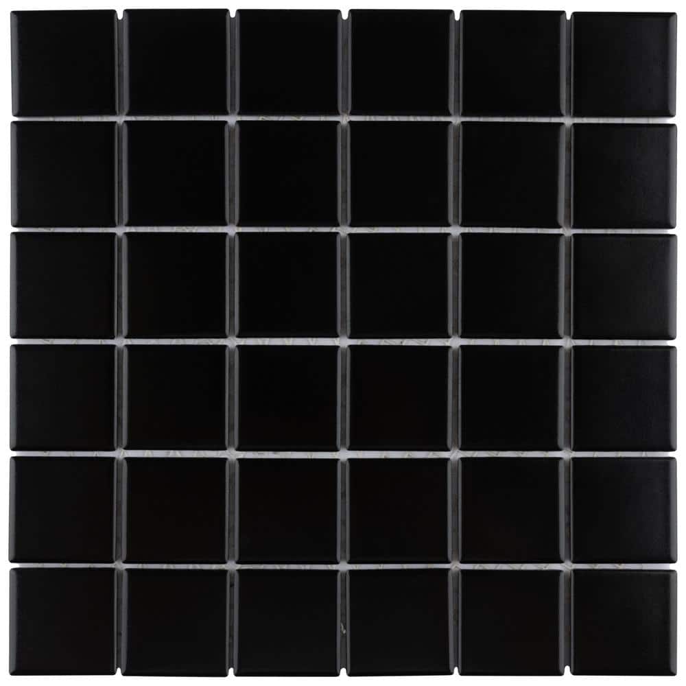 Metro Quad Matte Black 11-3/4 in. x 11-3/4 in. Porcelain Mosaic Tile (9.8 sq. ft./Case) price history on PriceWatchPro