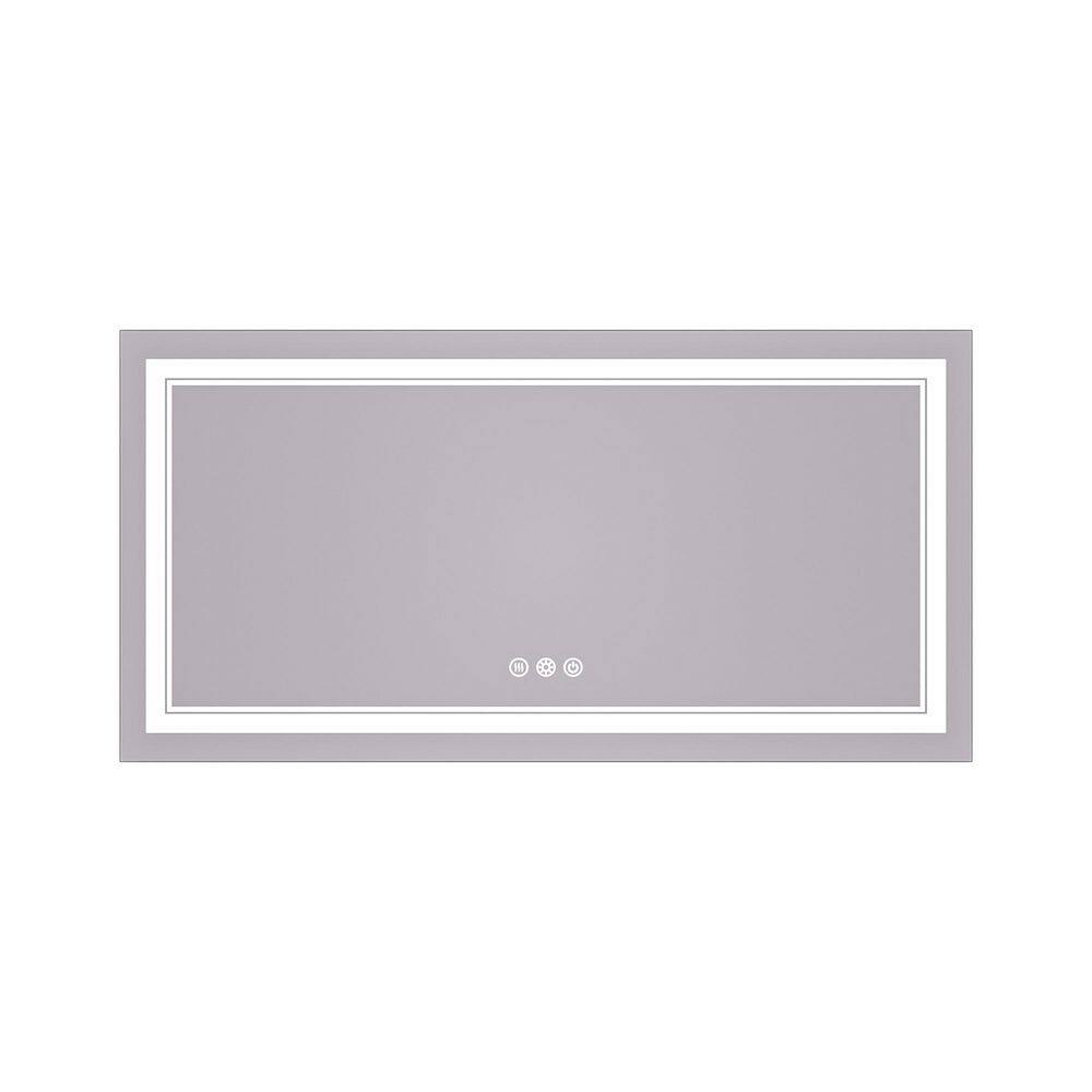 48 in. W x 24 in. H Rectangular Frameless LED Light Anti-Fog Wall Bathroom Vanity Mirror with Frontlit and Backlit price history on PriceWatchPro