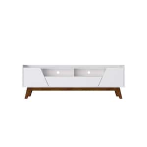 Marcus White Mid-Century Modern TV Stand Fits TVs Up to 70 in. with Solid Wood Legs