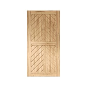 HOMACER JT 48 in. x 80 in. C-Panel Solid Core Unfinished Fishbone ...