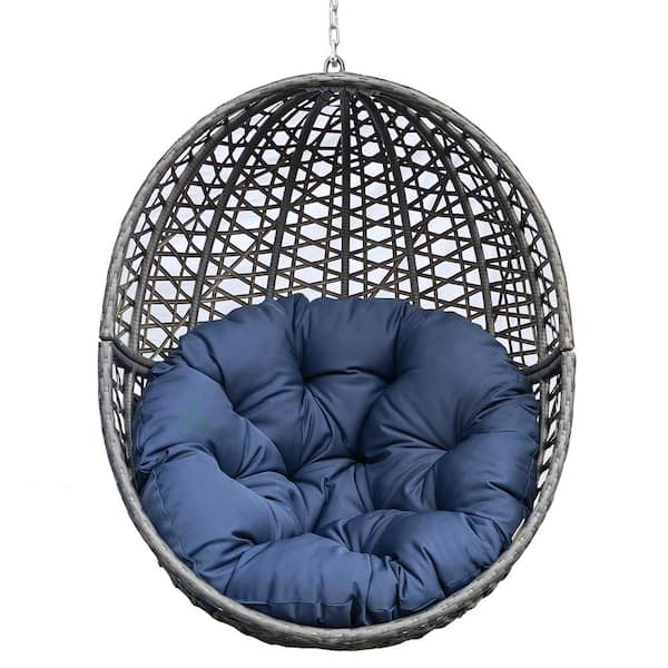 Siavonce Hanging Swing Egg Chair with Stand, Outdoor Patio Wicker 