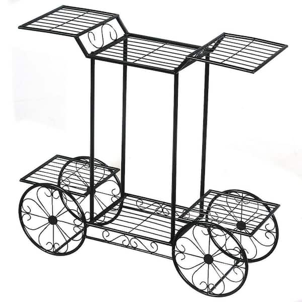 Reviews for Gymax 6-Tier Metal Garden Cart Stand Flower Rack Display ...