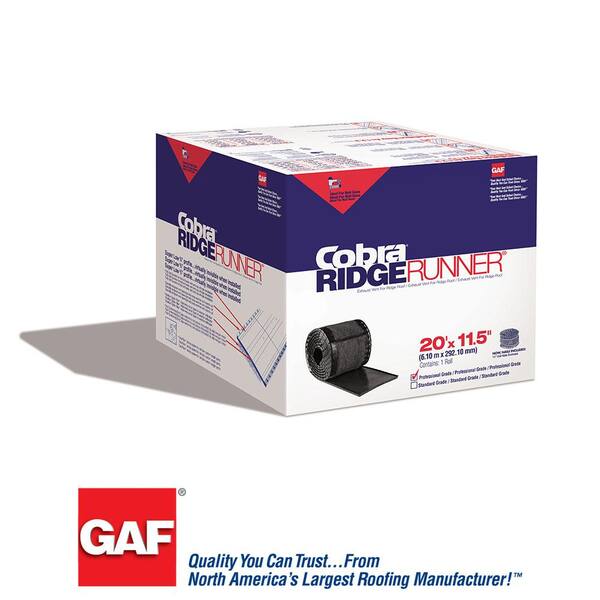 GAF Cobra Rigid Vent X 48 Plastic Roof Ridge Exhaust Vent , 56 OFF