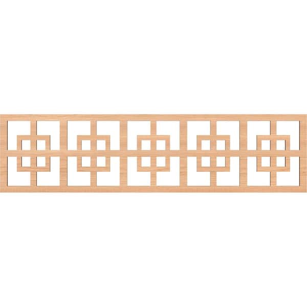 Ekena Millwork Cambridge Fretwork 0.25 in. D x 47 in. W x 12 in. L Hickory Wood Panel Moulding