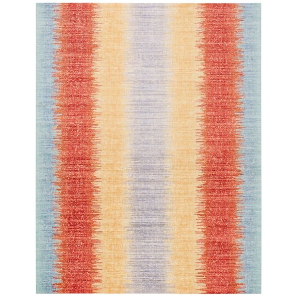 Windsor 8 ft. x 10 ft. Yellow/Purple Gradient Striped Area Rug