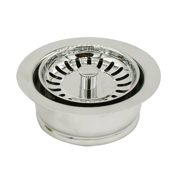 Westbrass COMBO PACK 3-1/2 in. Post Style Kitchen Sink Strainer and Waste  Disposal Drain Flange with Stopper, Satin Nickel CO2185-07 - The Home Depot