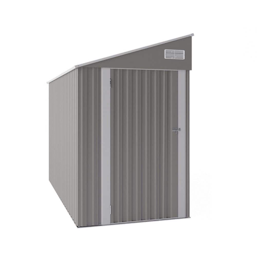 4 ft. W x 8 ft. D Solid Structural Metal Outdoor Storage Sheds with Single Hinge Door (Dark Gray) price history on PriceWatchPro