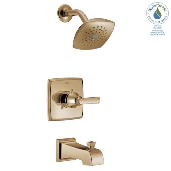 Delta Ashlyn Gold 1-Handle Tub and Shower Trim Kit in Champagne