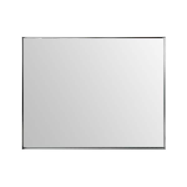 Boosicavelly 36 in. W. x 30 in. H Rectangular Metal Framed Wall Mounted Bathroom Vanity Mirror in Silver
