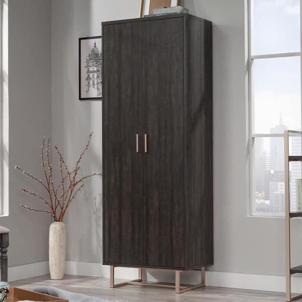 SAUDER Walter Heights Blade Walnut 72 in. H Accent Storage Cabinet with ...