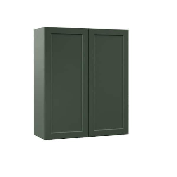 Designer Series Melvern 30 in. W x 12 in. D x 36 in. H Assembled Shaker Wall Kitchen Cabinet in Forest