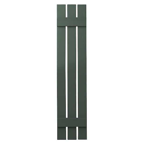 Ply Gem 12 in. x 51 in. Polypropylene 3-Board Open Board and Batten Shutters Pair in Green