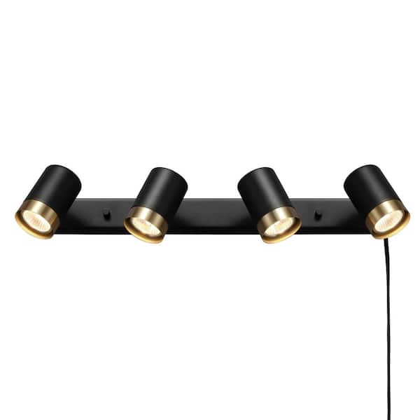 Dale 4-Light Matte Black Plug-In Track Lighting - Globe Electric