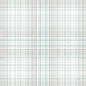 Check Plaid Turquoise & Greys Vinyl Wallpaper (Covers 55 sq. ft.)