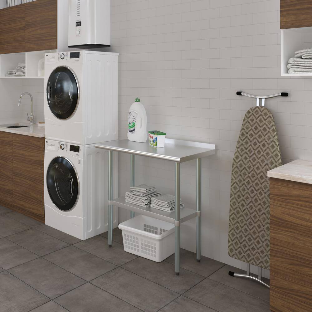 36-Inch Stainless Steel Kitchen Utility Table with Adjustable Shelf