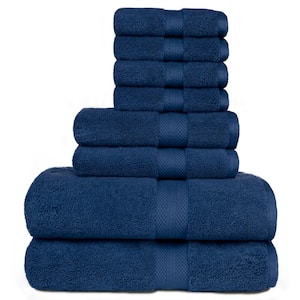 Sarajane 8-Piece Stormy Night Solid Cotton Bath Towel Set