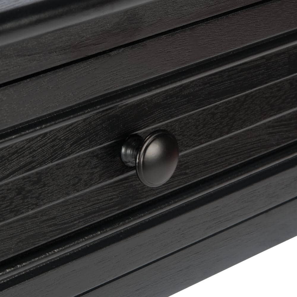 Tate Amish Black Wood 40" Console Table with Storage