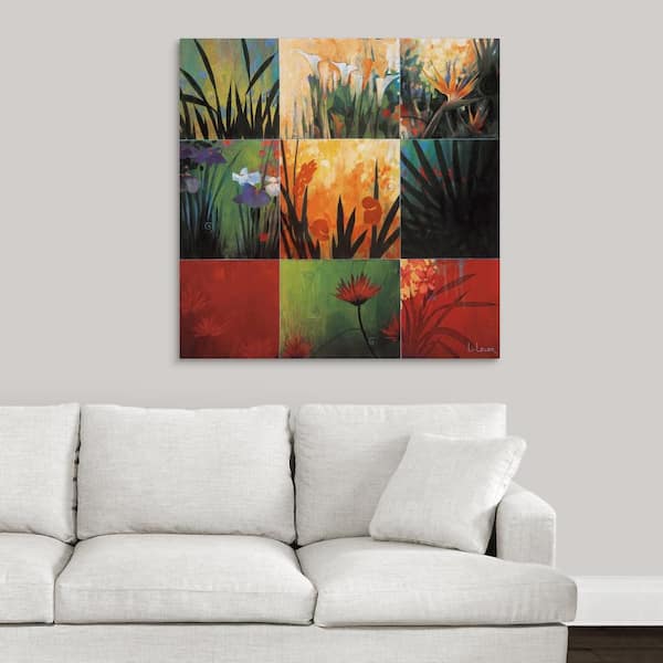 Bright Cross Patches - Wrapped Canvas Print Charlton Home Size: 12 H x 12 W x 1.25 D