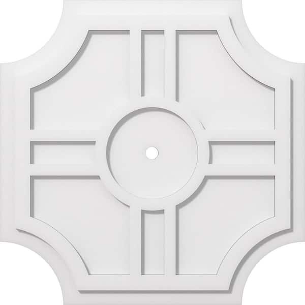 Ekena Millwork 1 in. P X 8 in. C X 24 in. OD X 1 in. ID Haus Architectural Grade PVC Contemporary Ceiling Medallion