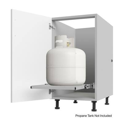 Miami Weatherboard 18 in. X 27 in. X 34.5 in Outdoor Base Cabinet Propane Full Height in Shell White Matte