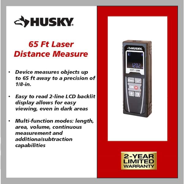 Husky 65 ft. Laser Distance Measure 90961 - The Home Depot