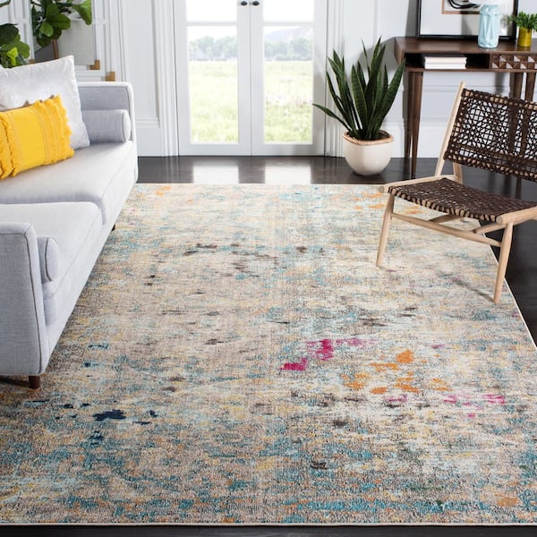 Madison Gray/Gold 10 ft. x 14 ft. Geometric Abstract Area Rug