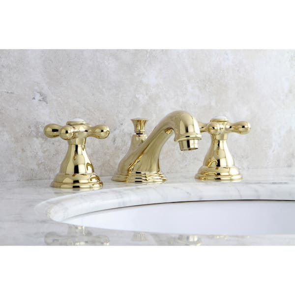 Royale 8 in. Widespread 2-Handle Bathroom Faucet in Polished Brass