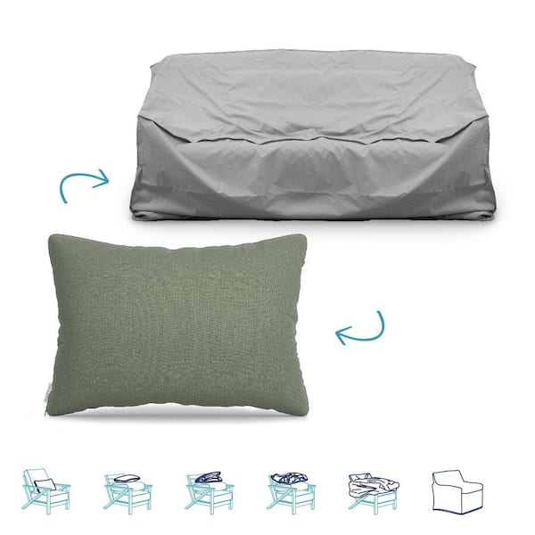 Unbranded Pillow-To-Cover 16 in. x 24 in. Cast Sage Pillow Sofa Cover