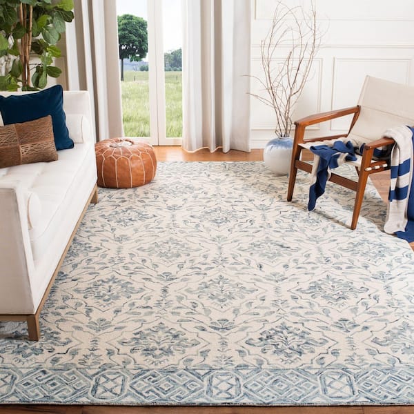 Dip Dye 8 ft. x 10 ft. Blue/Ivory Oriental Area Rug